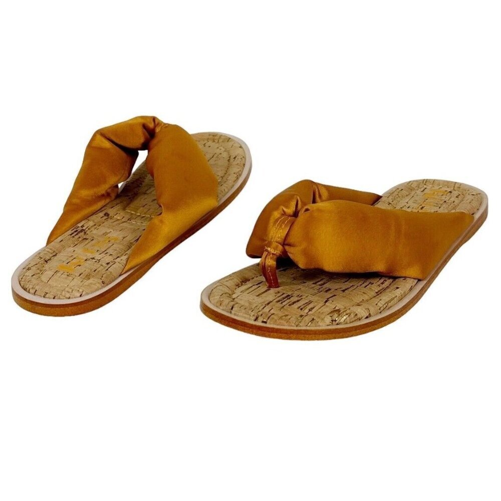Korks Fabric Upper Sandals Thong Poppy Yellow‎ Marigold 7M EU38 EUC
